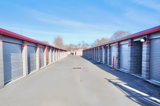 Drive-up storage unit with security fence at 1656 West Whitlock Avenue, West Valley